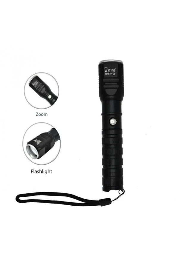 Watton Çınarcık Tog Şarjlı Pilli Zoomlu EL Feneri Wt-087 - Resim 4