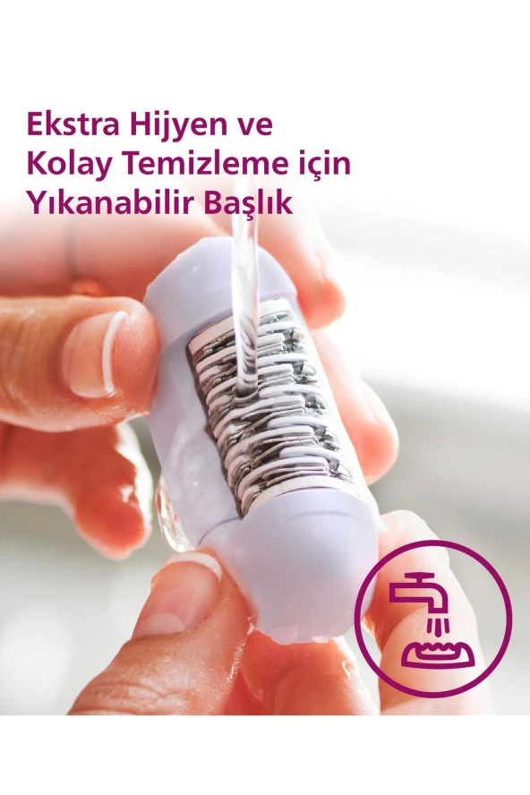 Philips BRE225/05 Kablolu Epilatör,Bacak İçin Kullanım,2 Hız Ayarı,Yıkanabilir Başlık - 4