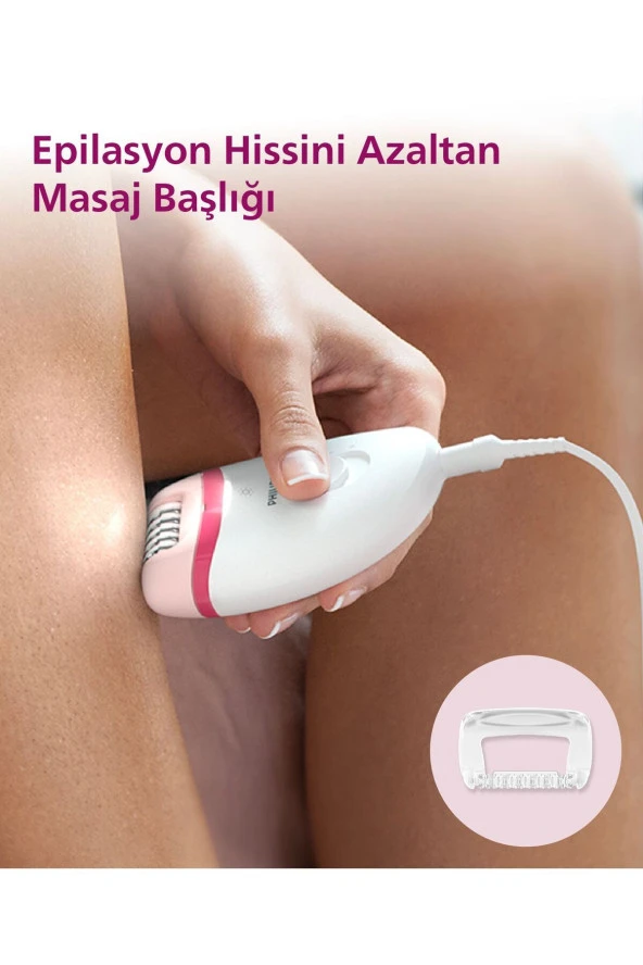 Philips BRE255/05 Kablolu Epilatör,Bacak İçin Kullanım,Işık Özellikli,3 Ek Parçalı,2 Hız Ayarı - 4
