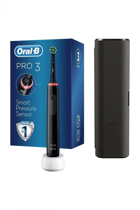Oral-B Pro 3500 Şarj Edilebilir Diş Fırçası Siyah + Başlık