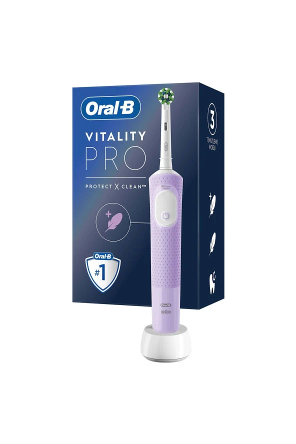Oral-B Şarjlı/Elektrikli Diş Fırçası Vitality Pro Lila Koruma ve Temizlik