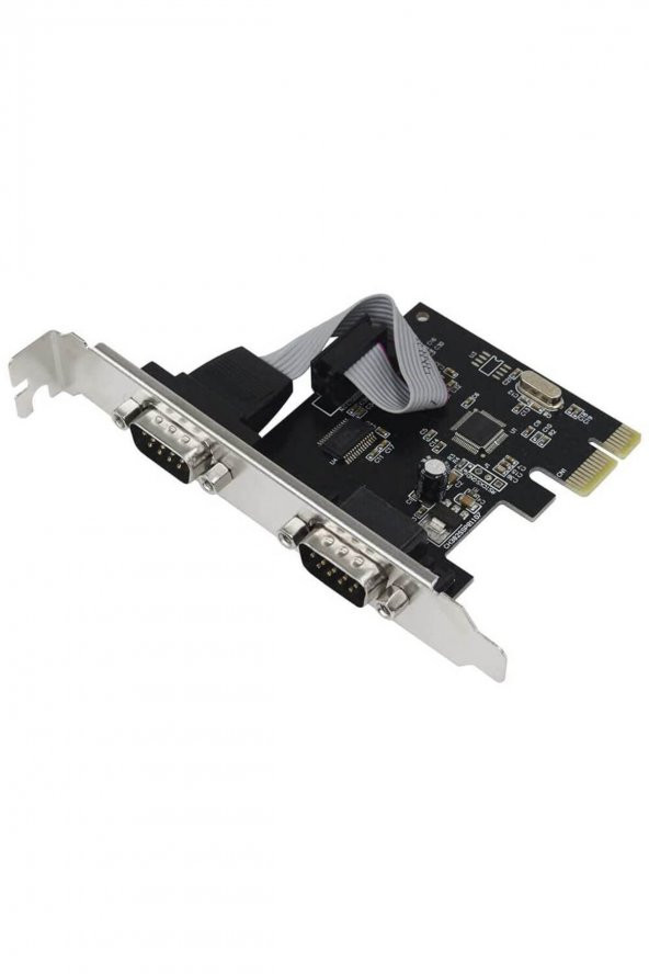 WOZLO 2 Port Pci Express Rs232 Pci-e Kart Uyumlu - Rs232 Com Seri Port 9 Pin Kart