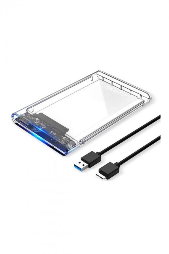 WOZLO 2.5 Inç Sata Usb 3.0 Harddisk Kutusu - Şeffaf - Micro Usb - 2