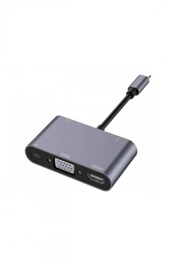 WOZLO 5 In 1 Usb Type-c 3.0 - Hdmi Vga Ses Usb-c 3.0 Çevirici Adaptör