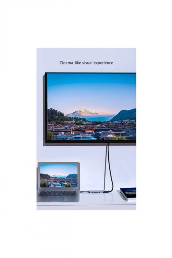 WOZLO 5 In 1 Usb Type-c 3.1 - Hdmi Ses Stereo Usb-c 3.0 Çevirici Adaptö - 3
