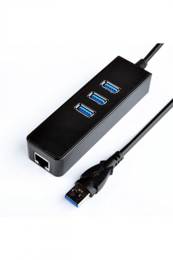 WOZLO 3 Port Usb 3.0 Gigabit Ethernet Lan Rj45 Ağ Adaptörü Hub