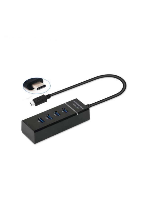 WOZLO Usb 3.1 Type-c Çoklayıcı - 4 Port Usb 3.0 Hub - Type C To Usb 3.0