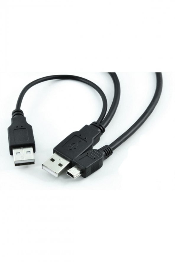 BASTORE Harici Diskler Için 2 Usb 5 Pin Mini Usb Y Kablo Harddisk Kablosu