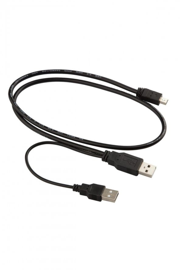 BASTORE Harici Diskler Için 2 Usb 5 Pin Mini Usb Y Kablo Harddisk Kablosu - 3