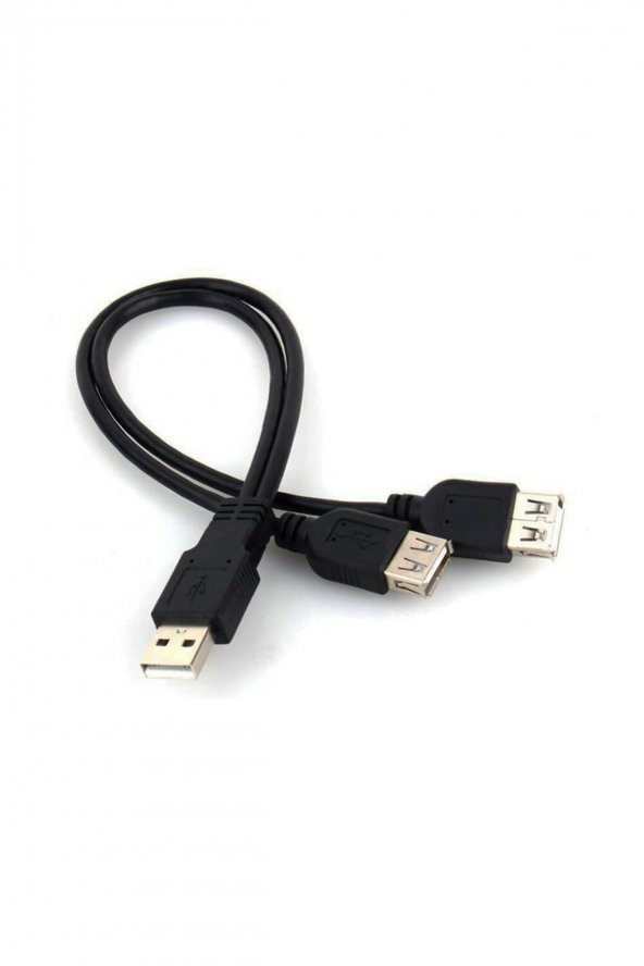 WOZLO Usb 2.0 Erkek To 2 Usb 2.0 Dişi Y Splitter Kablo - Usb Şarj Güç Kablosu - 30 Cm