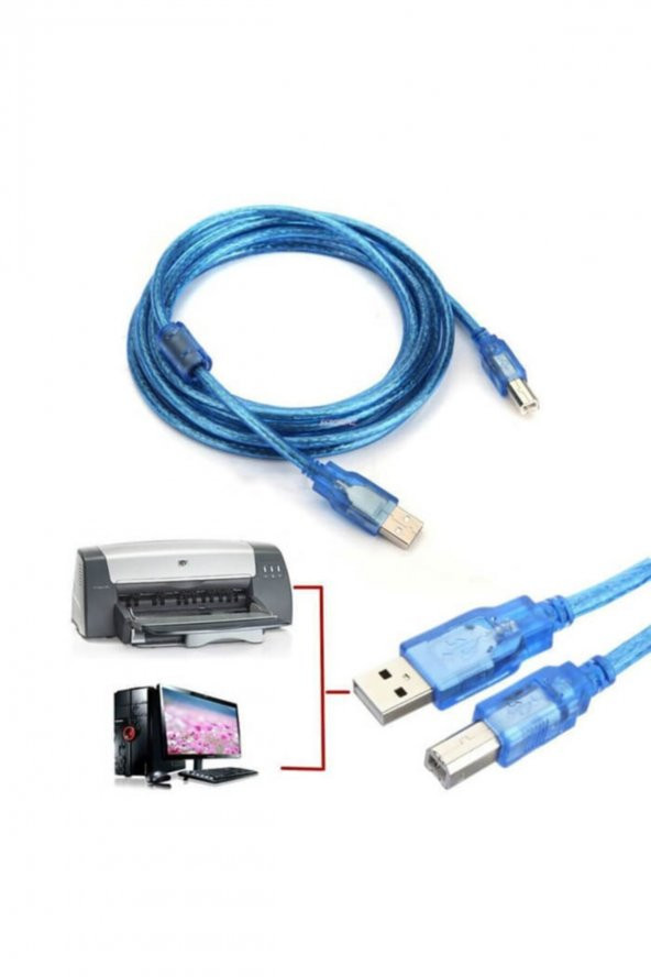 WOZLO 1 Metre Usb 2.0 Yazıcı Kablosu - Usb Tip B Kablo - Resim 2