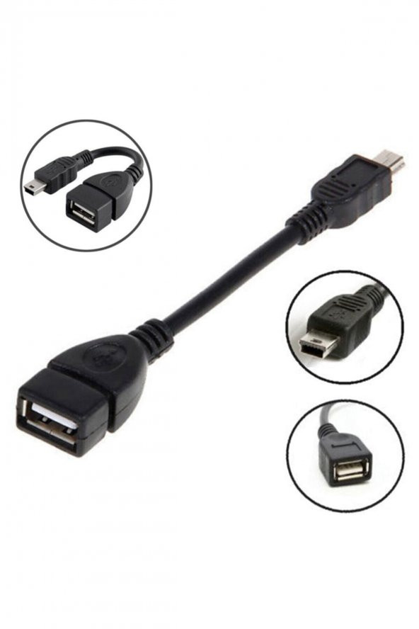 WOZLO 5 Pin Mini Usb Erkek To Usb Dişi - Otg Kablo - Resim 2