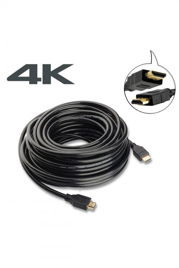 BASTORE Hdmi Kablo Ultra Hd Siyah Altın Uç Monitör Projeksiyon 15 Metre 4k 3d - 2