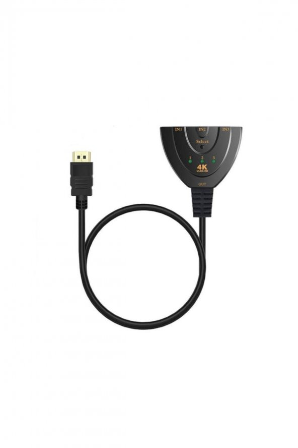 BASTORE Hdmi Switch Seçici 3 Port Giriş 1 Port Çıkış 4k 2160p Hdmi Switch Kablolu - 3