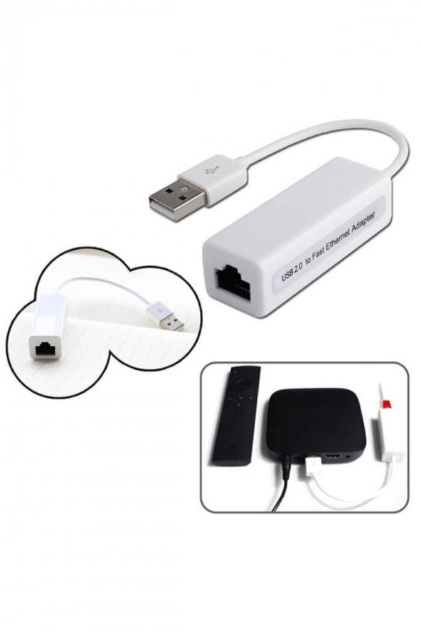 WOZLO Usb Ethernet Kartı Apple Macbook Uyumlu - Usb 2.0 - 3