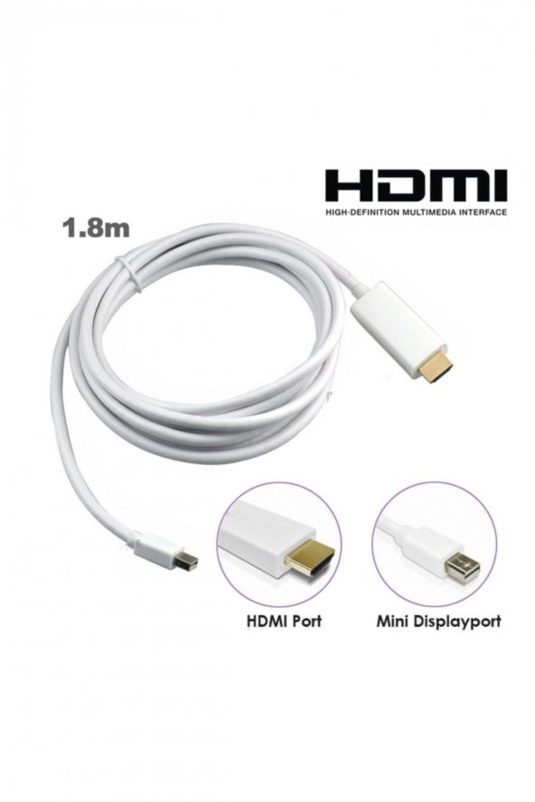 WOZLO Apple Macbook Mini Displayport (THUNDERBOLT) To Hdmı Kablo 1080p - 1.8m - 2