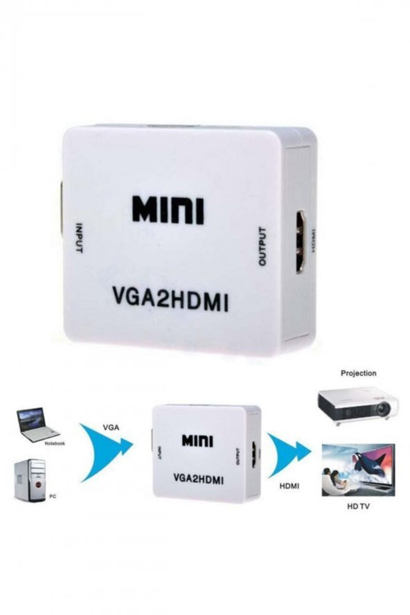 WOZLO Vga To Hdmi Çevirici Dönüştürücü Ses Çıkışlı Analog To Dijital - 2