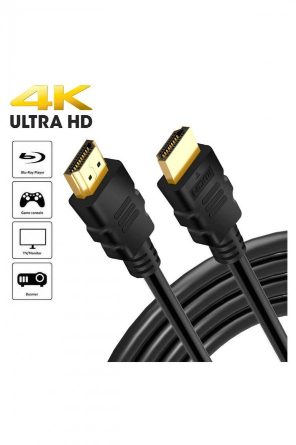 WOZLO Hdmi Kablo 4k 3d Ağ Destekli Altın Uçlu 4k 60hz 18g Bps Ultra Hd 4k Ethernet Hdmi Kablosu - 50cm