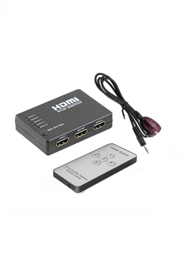 WOZLO Hdmı Çoklayıcı 5 Port 1080p Hdmı Switch Splitter - Kumandalı