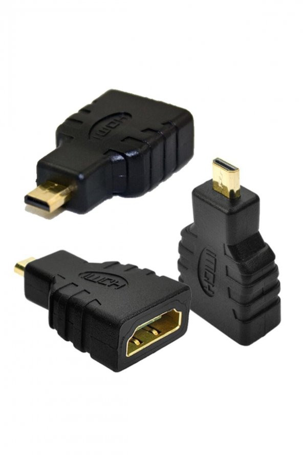 WOZLO Micro Mikro Hdmi To Hdmi Çevirici Aparat - Hdmi Dişi Micro Hdmi Erkek Adaptör - 3