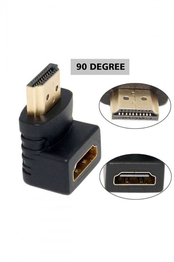 BASTORE Hdmi Uzatma Çevirici Dişi Erkek L Adaptör 90 Derece Köşe Dirsek - Resim 3