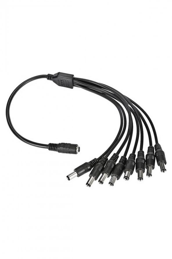 BASTORE 8li Dc Adaptör Çoklayıcı Kablo 5.5*2.1mm - 1 Dişi 8 Erkek - Şerit Led Cctv Power Jack - 40cm - 3