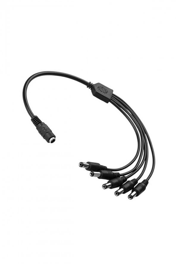 BASTORE 5li Dc Adaptör Çoklayıcı Kablo 5.5*2.1mm - 1 Dişi 5 Erkek - Şerit Led Cctv Power Jack - 40cm - 3