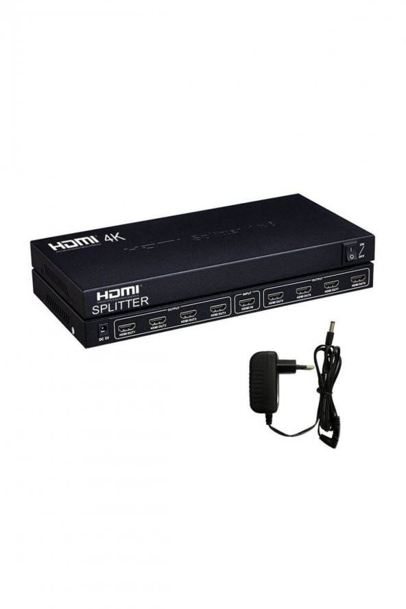 BASTORE 8 Port 4k Hdmı Splitter Görüntü Ses Çoklayıcı Ultra Hd Adaptörlü Metal Kasa - 1 Giriş 8 Çıkış