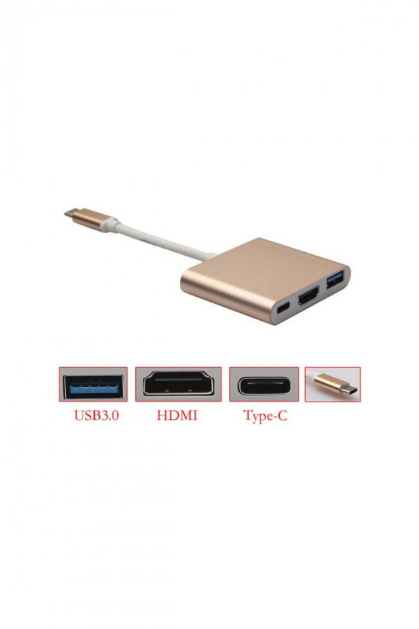 BASTORE Usb 3.1 Type-c To Hdmi Usb 3.0 Port Usb C Şarj Çevirici Adaptör - 2