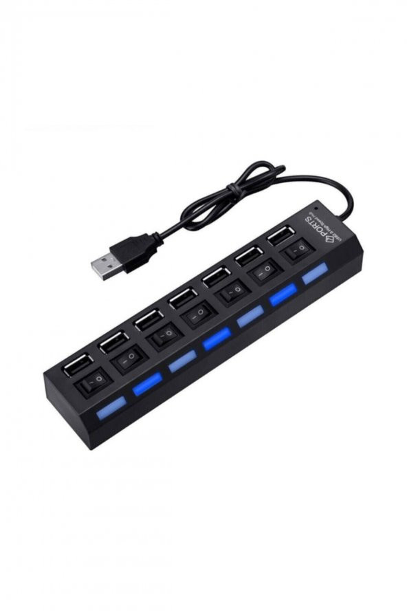 BASTORE 7 Port Usb Hub Çoklayıcı Çoğaltıcı Onoff Düğmeli Işıklı Adaptörlü - 3