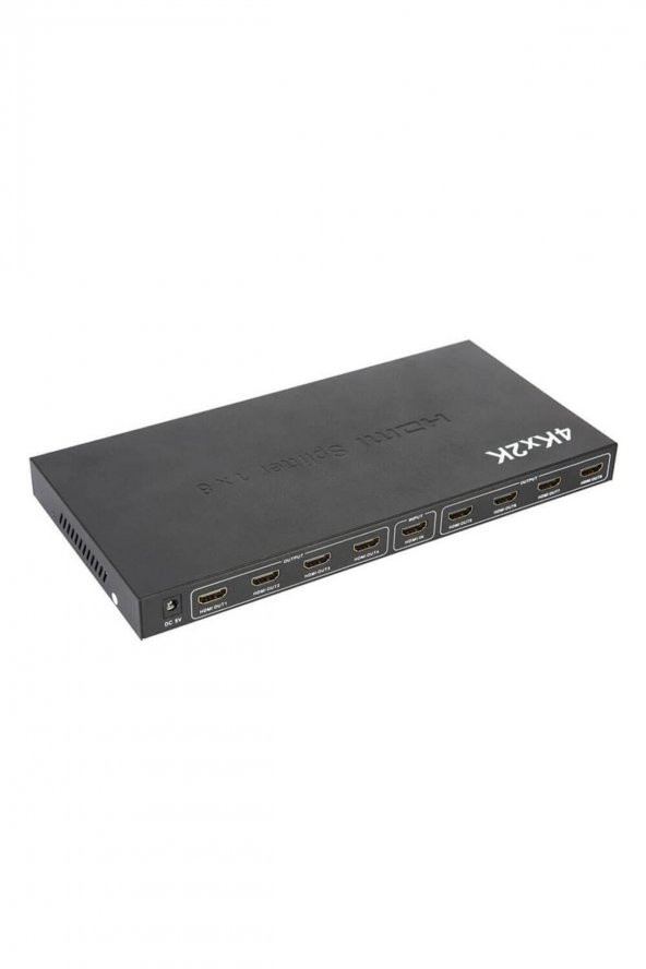 BASTORE 8 Port 4k Hdmı Splitter Görüntü Ses Çoklayıcı Ultra Hd Adaptörlü Metal Kasa - 1 Giriş 8 Çıkış - Resim 2