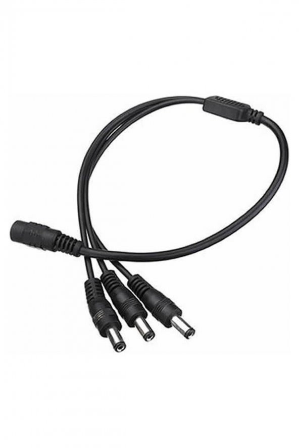 WOZLO 3 Başlı Dc Adaptör Çoklayıcı Kablo 5.5*2.1mm - 1 Dişi 3 Erkek - 40cm ürün görseli