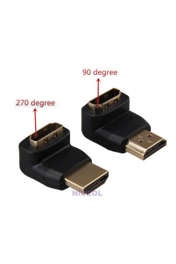 BASTORE Hdmı Dirsek Adaptörü Hdmi L Çevirici Uzatma Dönüştürücü 270° - Resim 3