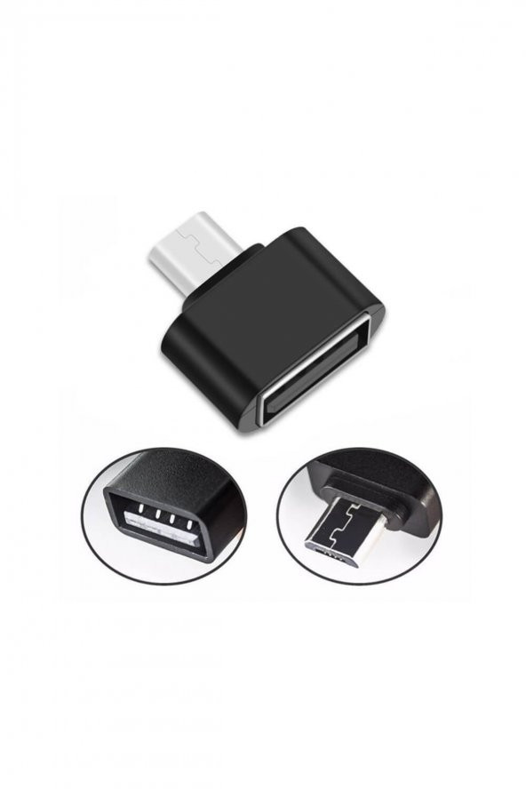 WOZLO Micro Usb Otg Adaptör Samsung Xiaomi Huawei Uyumlu Mikro Usb Otg Siyah