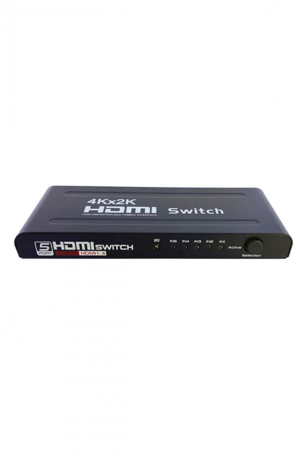 BASTORE 5 Port Hdmı Switch Çoklayıcı 4k 3d 1080p - Metal Kasa - Kumandalı - Adaptörlü - 3