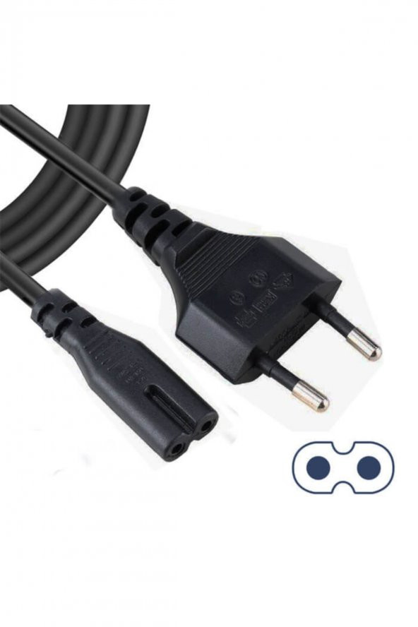 WOZLO Teyp Fişi - Notebook Adaptör Power Kablosu 2 Pin - 1.5 Metre ürün görseli