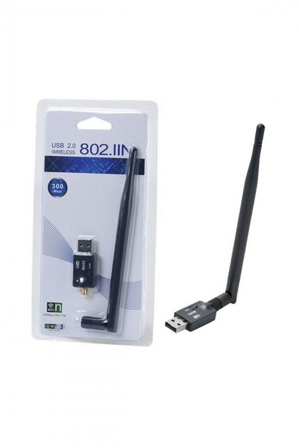 WOZLO 300mbps Wireless Usb Wifi Adaptör Dongle 5dbi Anten Network Lan