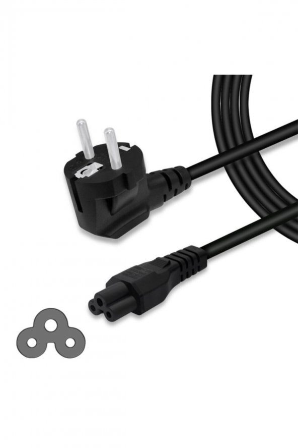 BASTORE Laptop Adaptör Güç Kablosu Yonca Power Kablosu 1.5 Metre