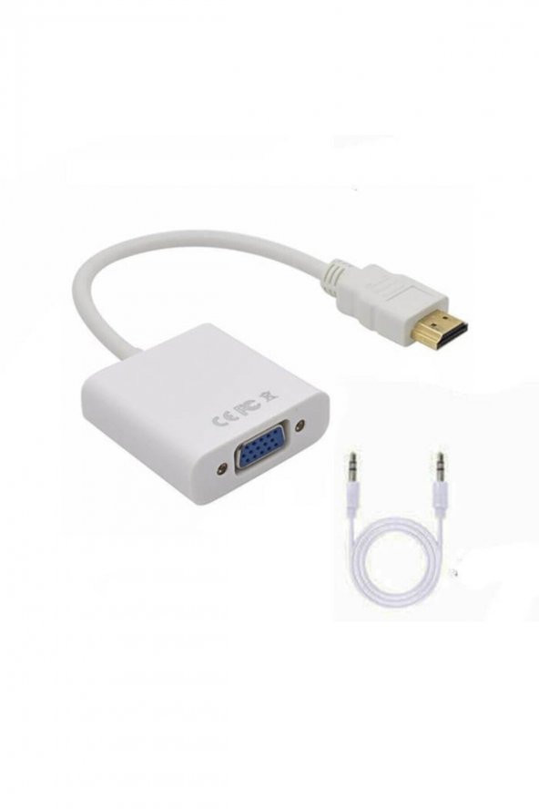 WOZLO Hdmi To Vga Ses Çıkışlı Kablo Çevirici Dönüştürücü Adaptör - 3