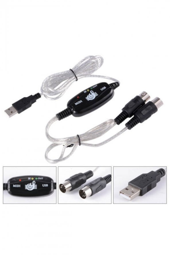 WOZLO Usb Midi Kablo Org Adaptör Keyboard Adapter 2m