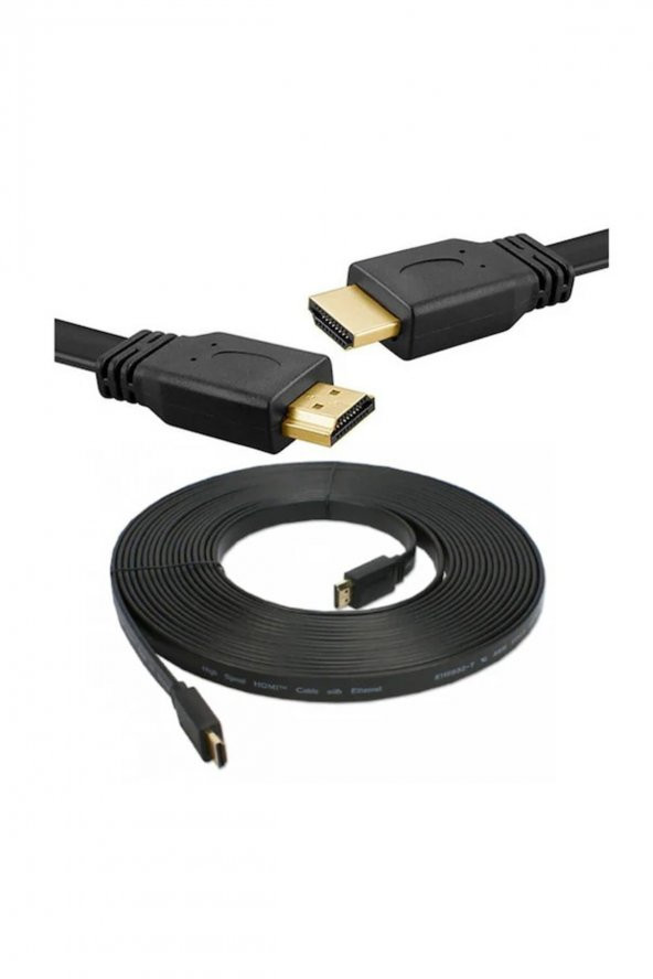 BASTORE HDMI Kablo 4K Full HD 3D Destekli Yassı Flat Slim Kablo 5 M