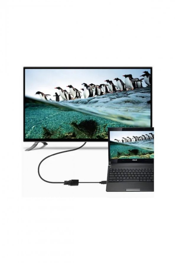 BASTORE Hdmı To Vga Kablo Çevirici Dönüştürücü + Ses - Hdmi To Vga Kablo (535137212) - Resim 2