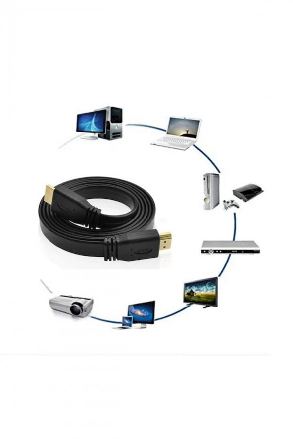 BASTORE HDMI Kablo 4K Full HD 3D Destekli Yassı Flat Slim Kablo 3 M - 3