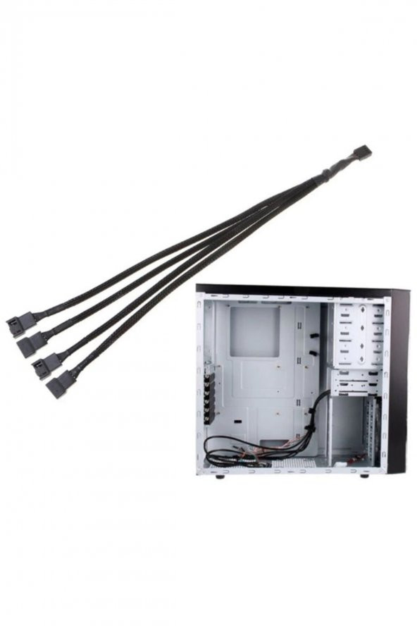 Alfais 4987 4 Pin Fan Çoklayıcı Y Pwm Çoklayıcı Splitter Kablosu 4 Port - 3