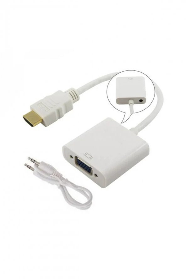 BASTORE Hdmi To Vga Ses Çevirici Kablo Projeksiyon Notebok Pc Uydu - Resim 2