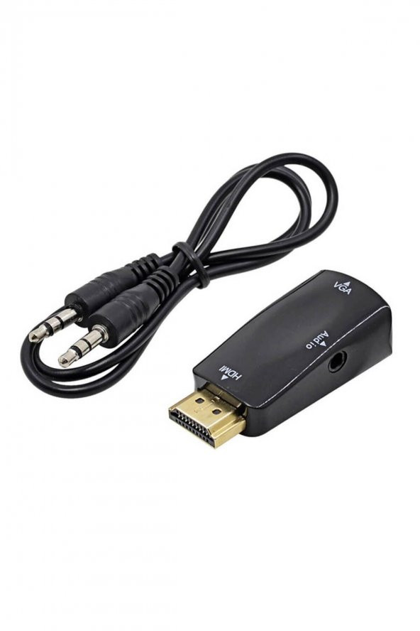 BASTORE Hdmi To Vga Çevirici Dönüştürücü Ses Çıkışlı Ps3 Ps4 Receiver Projeksiyon Pc Laptop