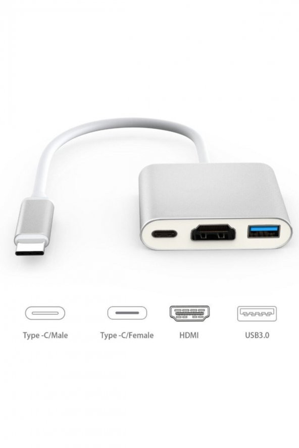 BASTORE Type C To Hdmi Usb 3.0 Uyumlu Çevirici Macbook Ipad Pro 11 Inç A1980 A1979 A1934 Ipad Pro 12.9