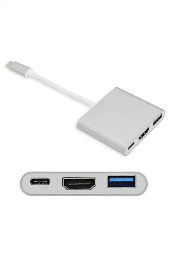 BASTORE Type C To Hdmi Usb 3.0 Uyumlu Çevirici Macbook Ipad Pro 11 Inç A1980 A1979 A1934 Ipad Pro 12.9 - 2