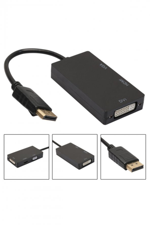 WOZLO Displayport To Hdmi Vga Dvi Çevirici Dp Dönüştürücü