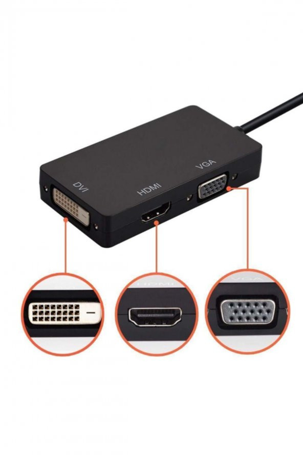WOZLO Displayport To Hdmi Vga Dvi Çevirici Dp Dönüştürücü - 3